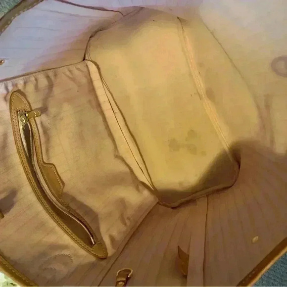 Louis Vuitton Damier Azur Rose Ballerine Neverfull MM Tote Bag - Picture 9 of 16